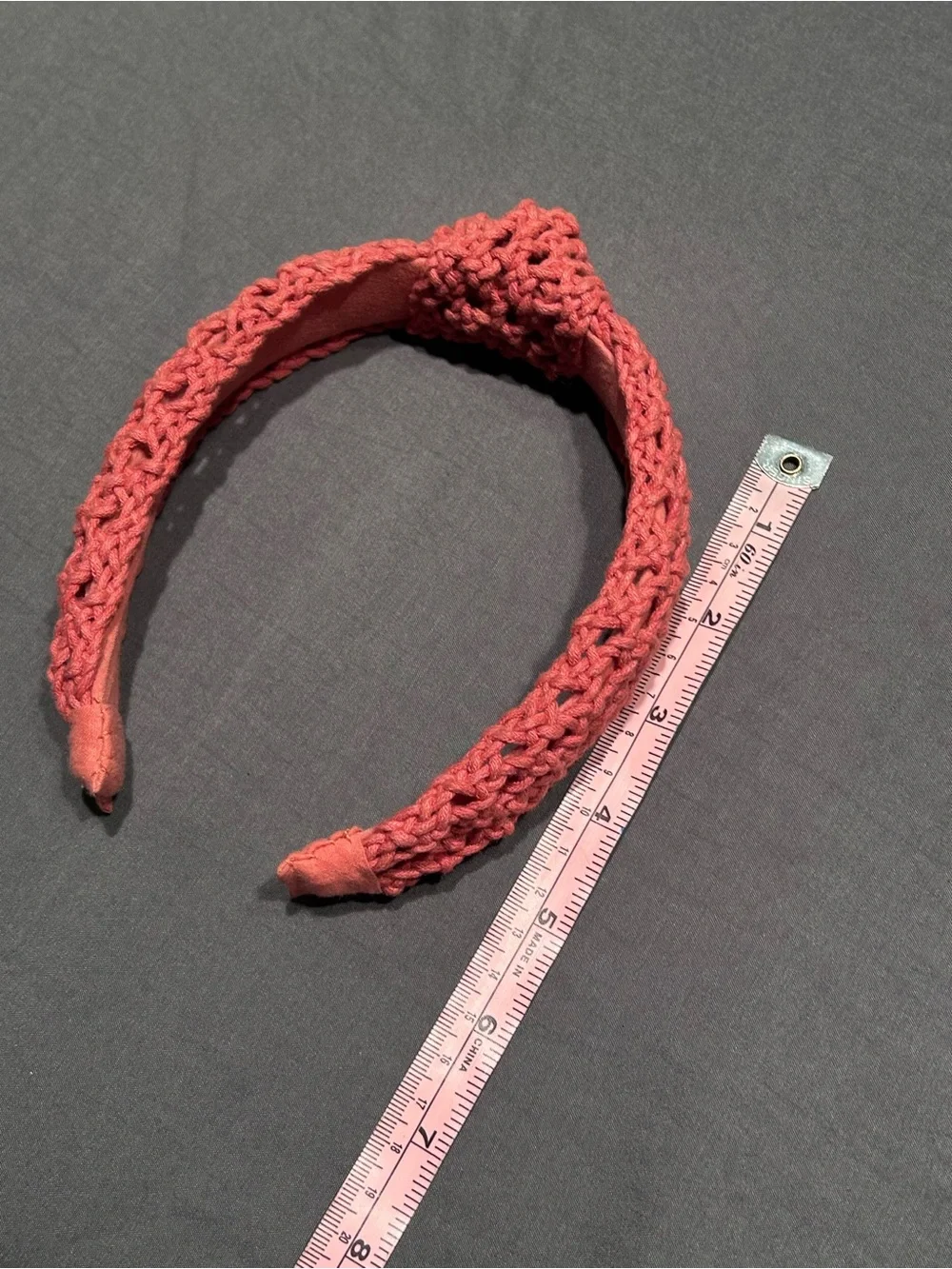 Old Navy Coral Pink Crochet Top Knot Headband